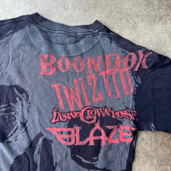Vintage Psychopathic Records Shirt Mens Medium Boondox Twiztid ICP Blaze 00s AOP - Picture 2 of 6